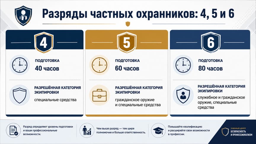 Разряды частных охранников 4, 5 и 6